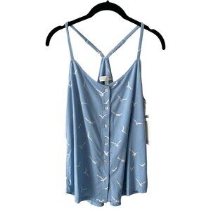 P.J Salvage Cami Lounge Top Sleepwear Adjustable Strap Bird Print Blue Small NEW